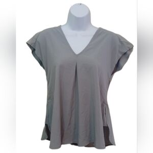 Women's Gray V-Neck Top